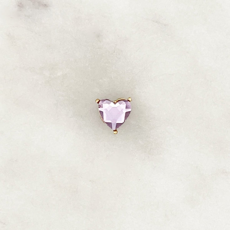 Earstud Lilac Heart - ByNouck Jewelry