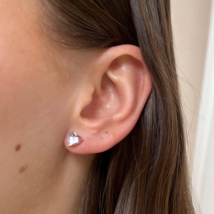 Earstud Lilac Heart - ByNouck Jewelry