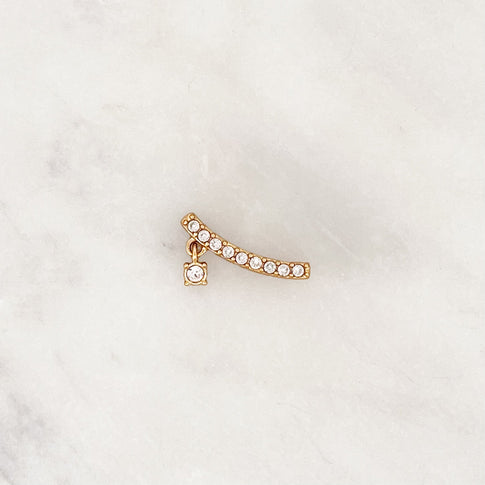 Earstud Long Strass Right - ByNouck Jewelry