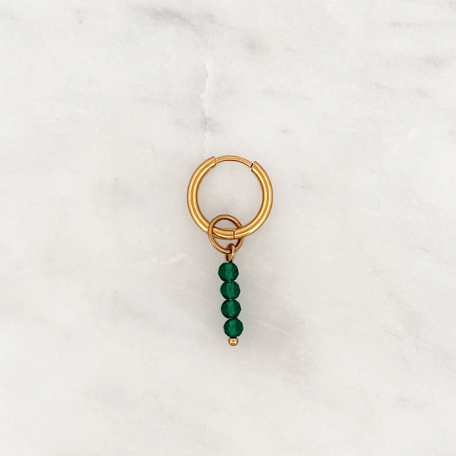 Fine Huggie Green Facet Beads - ByNouck Jewelry