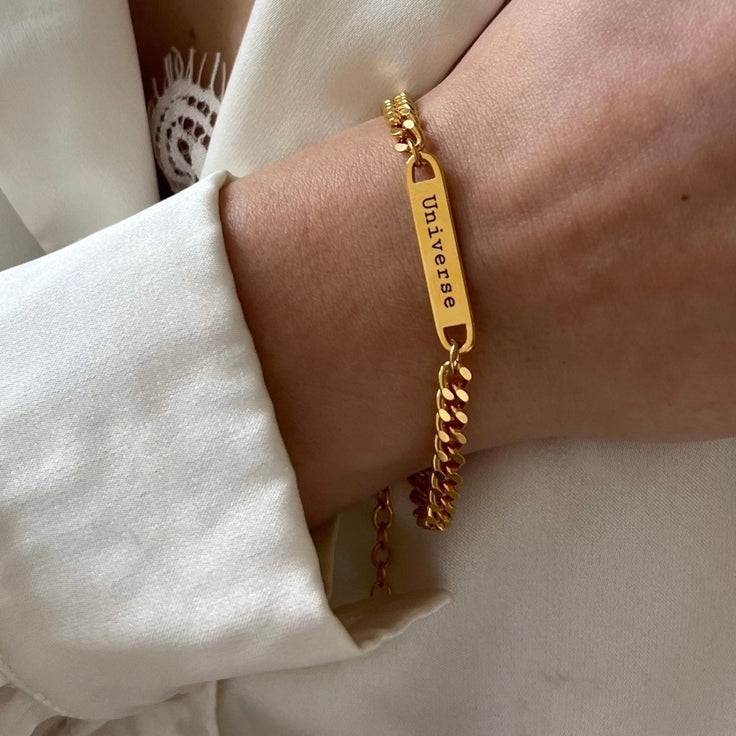 Flat Curb Bracelet Engrave - ByNouck Jewelry