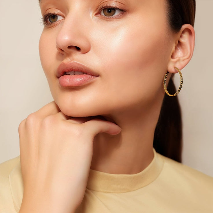 Flat Curb Hoop Set - ByNouck Jewelry