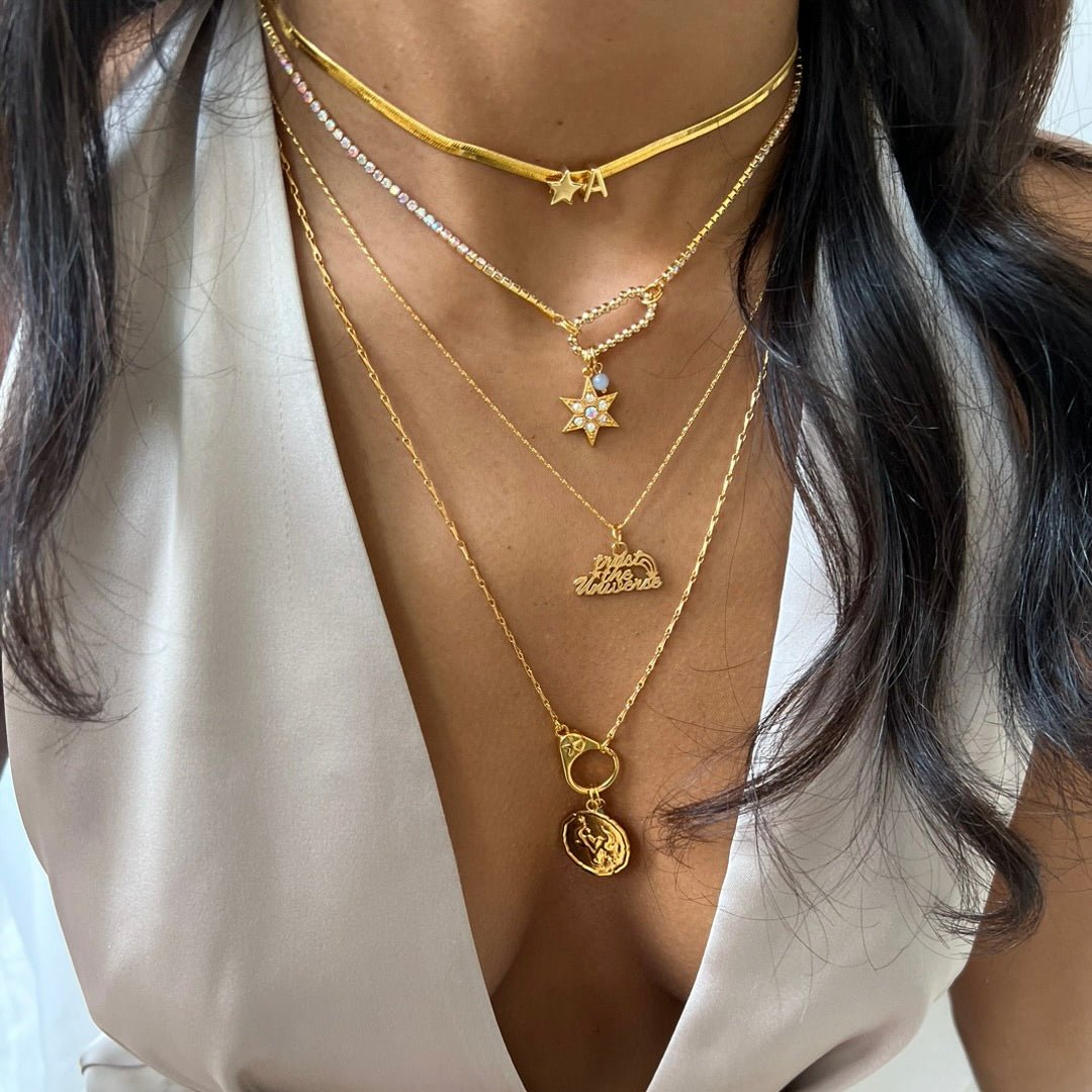 Flat Initial Choker Star - ByNouck Jewelry