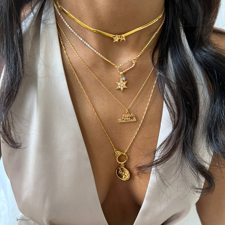 Flat Initial Choker Star - ByNouck Jewelry