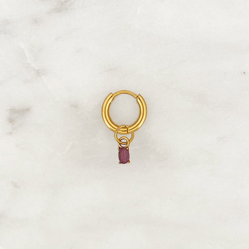 Hoop Amethyst Oval - ByNouck Jewelry