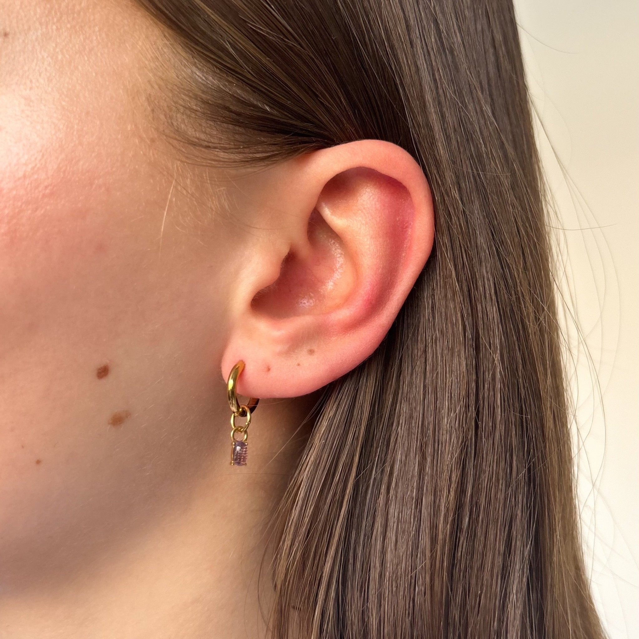 Hoop Amethyst Oval - ByNouck Jewelry