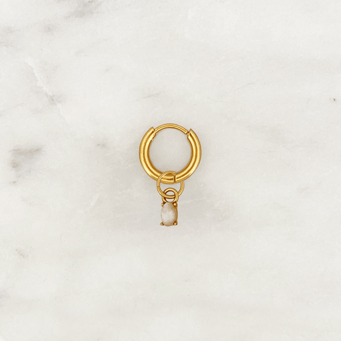 Hoop Moonstone Oval - ByNouck Jewelry