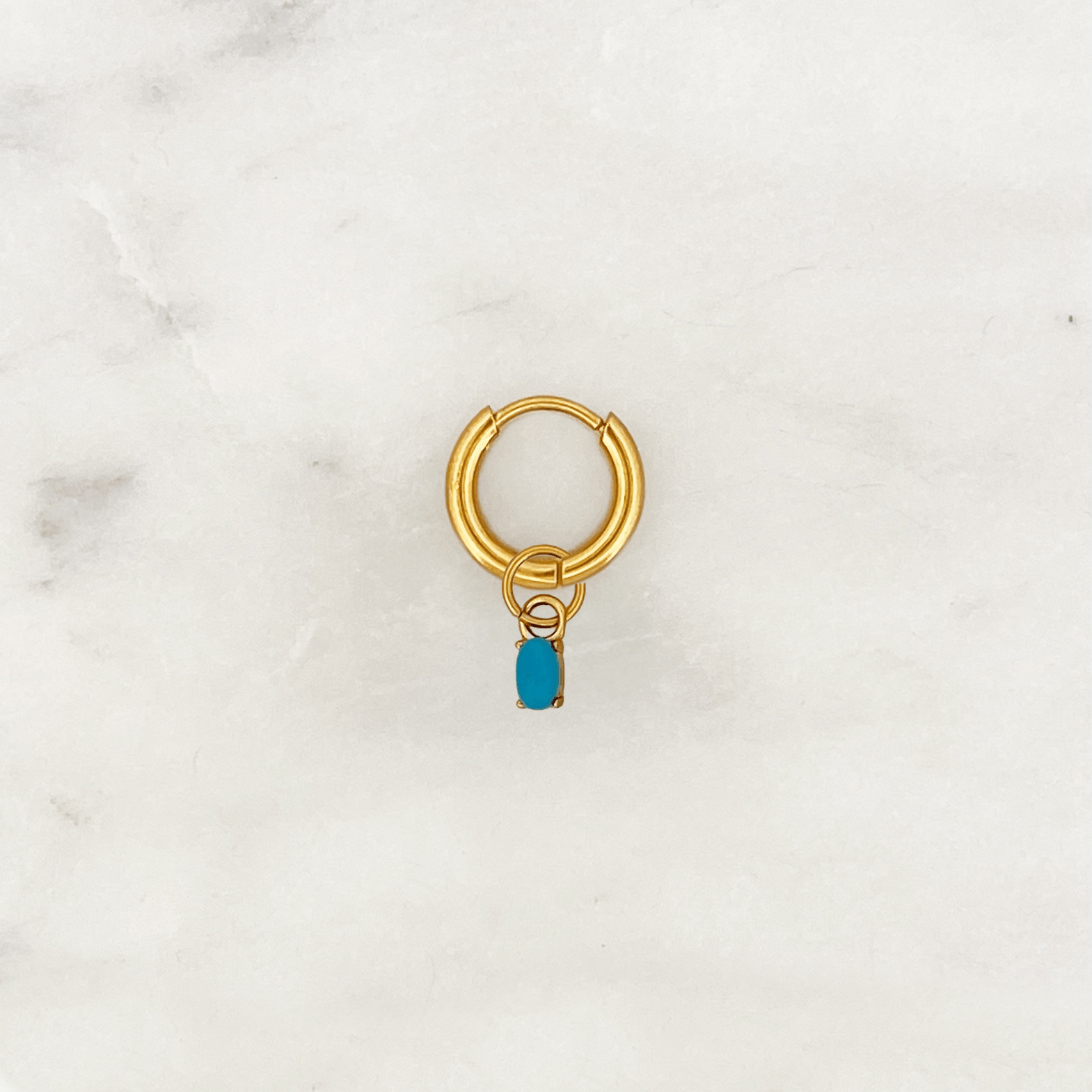 Hoop Turquoise Stone Oval - ByNouck Jewelry