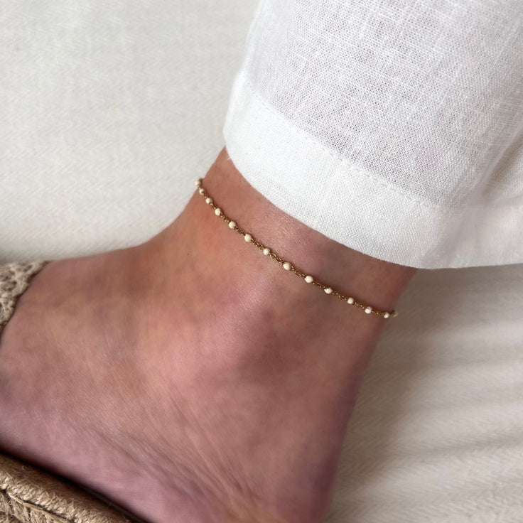 Ivory Dots Anklet - ByNouck Jewelry