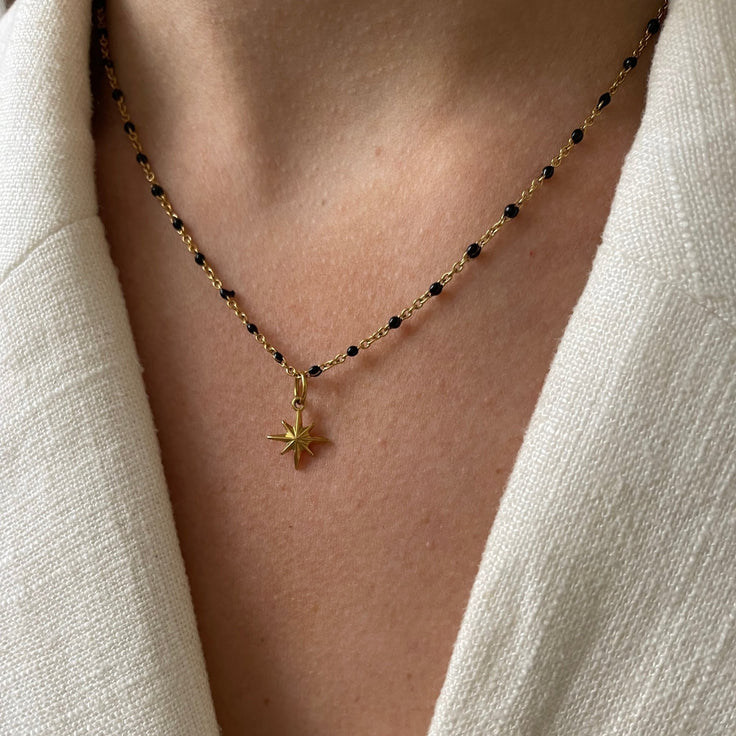 Necklace Black Dots Northstar - ByNouck Jewelry
