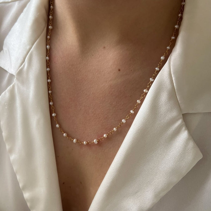 Necklace Long Pearl Chain - ByNouck Jewelry