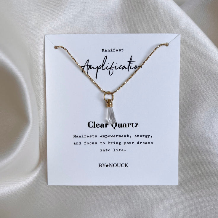 Necklace Manifest Stone Clear Quartz - ByNouck Jewelry