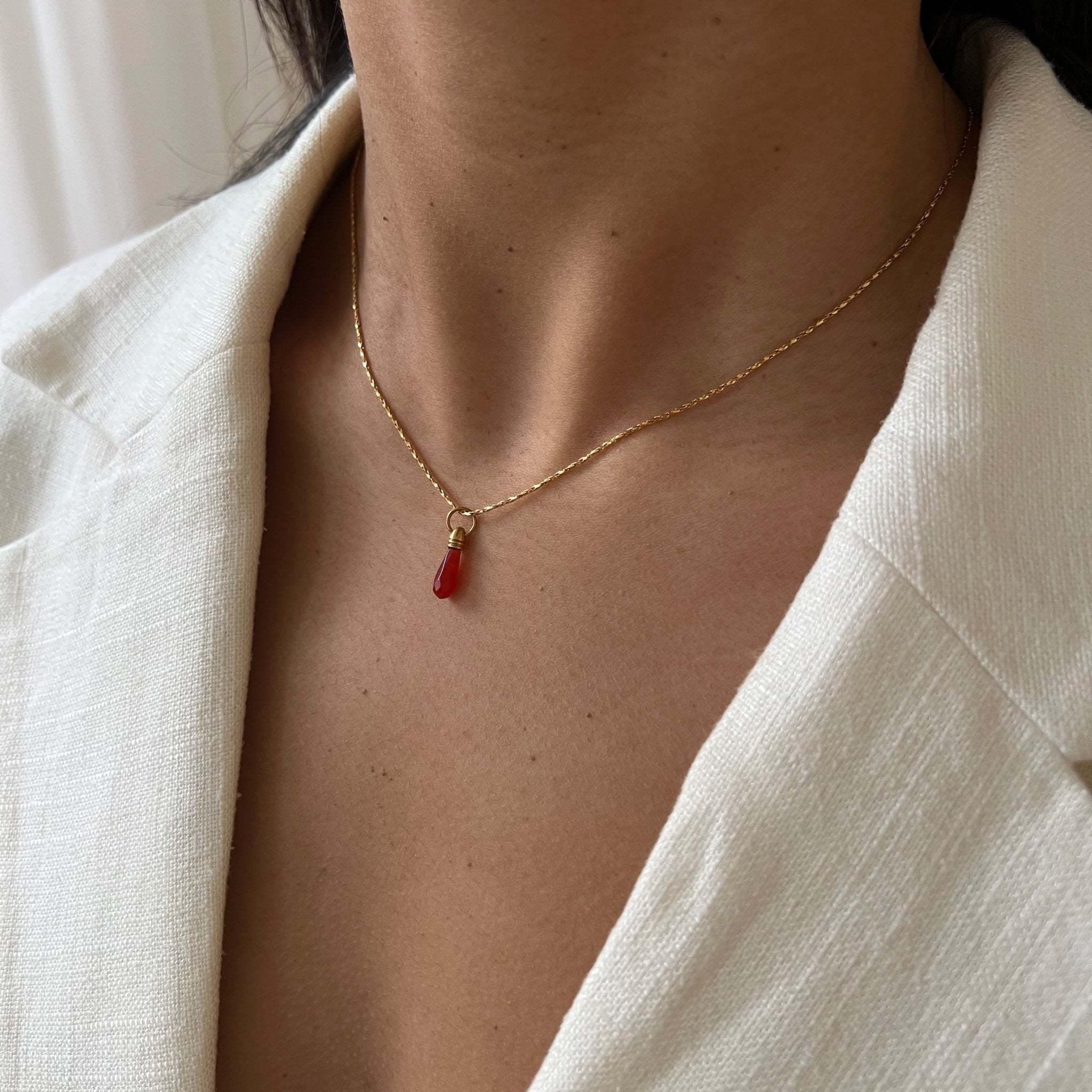 Necklace Manifest Stone Red Agate - ByNouck Jewelry