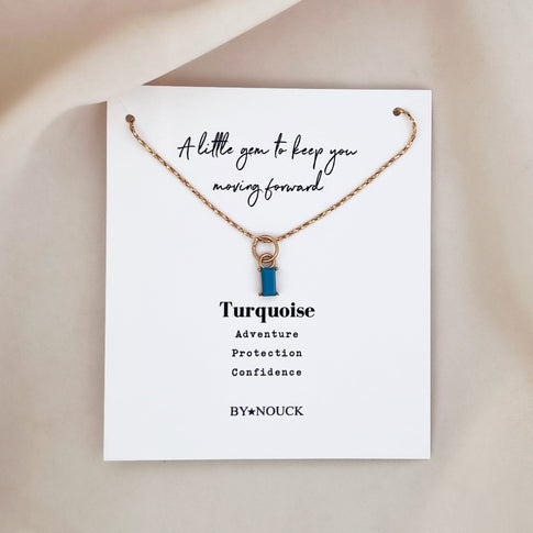 Necklace Turquoise Stone Baguette - ByNouck Jewelry