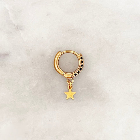 Onyx Hoop Little Star - ByNouck Jewelry