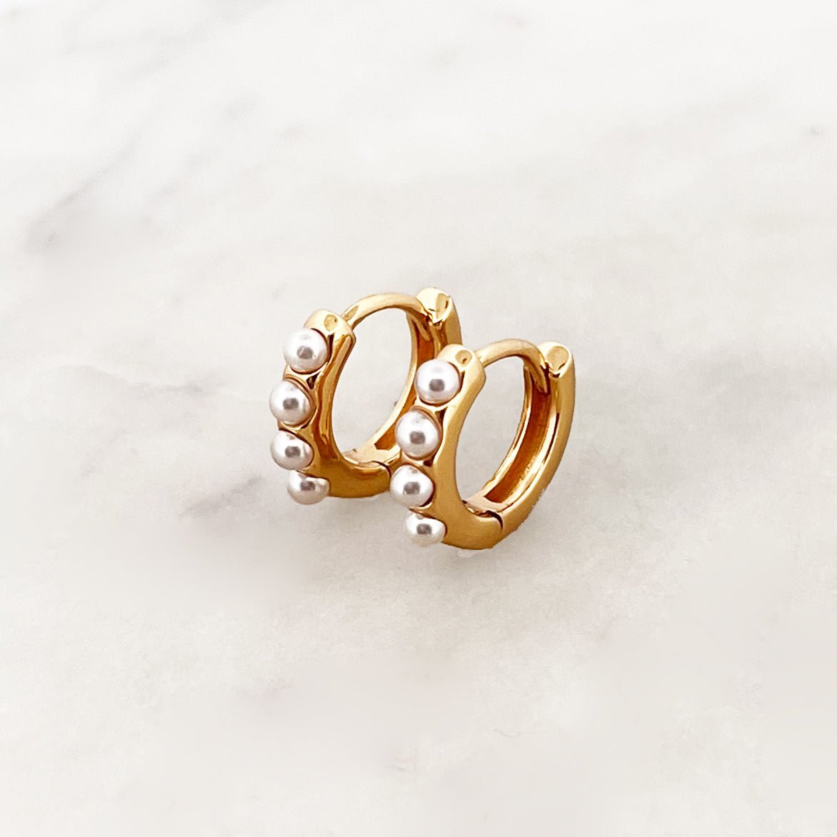 Pearl Dot Hoop Set - ByNouck Jewelry