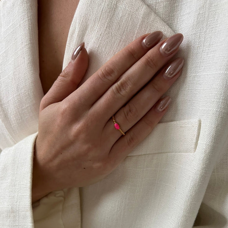 Pink Opal Ring - ByNouck Jewelry