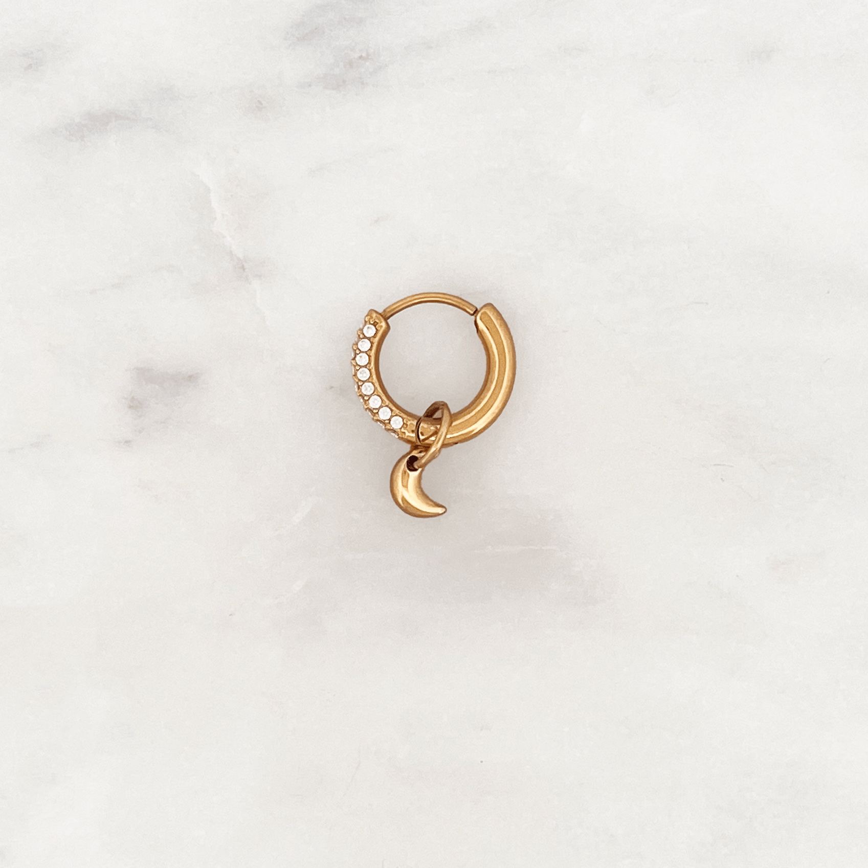 Shiny Hoop Little Moon - ByNouck Jewelry