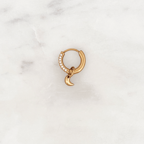 Shiny Hoop Little Moon - ByNouck Jewelry