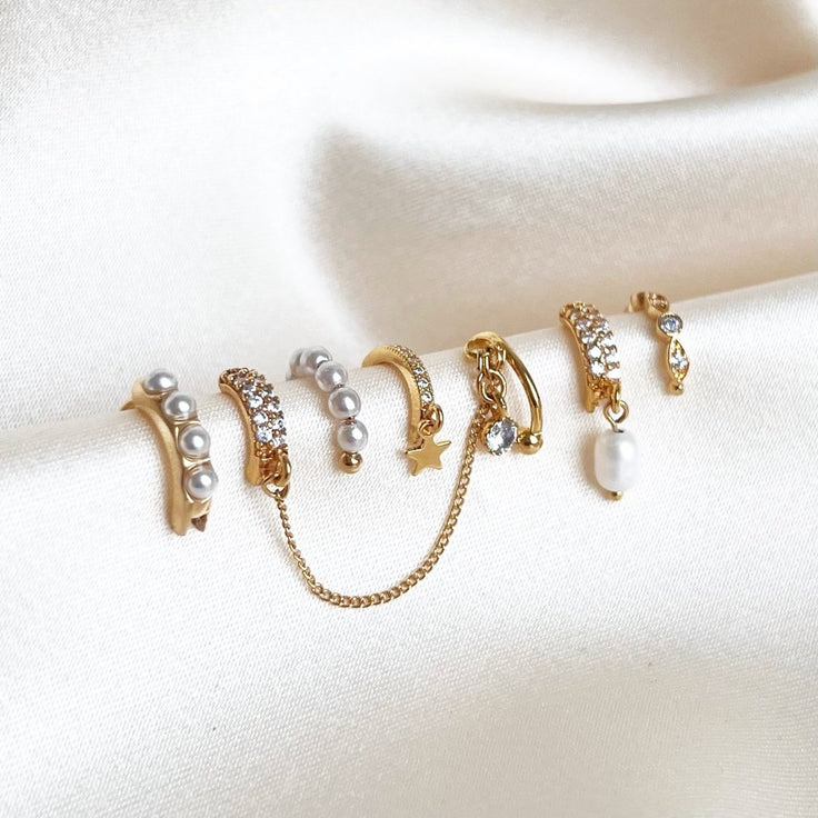 Shiny Hoop Small Pearl - ByNouck Jewelry