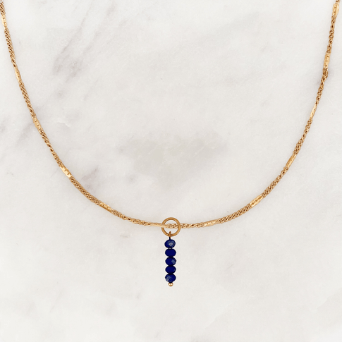 Signet Necklace Midnight Facet Beads - ByNouck Jewelry