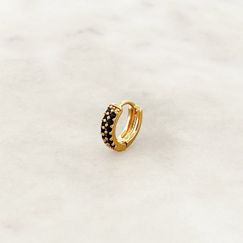 Tiny Hoop Onyx - ByNouck Jewelry