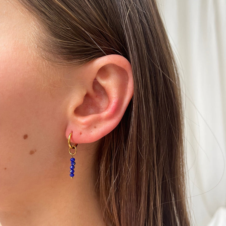 Tiny Huggie Midnight Facet Beads - ByNouck Jewelry