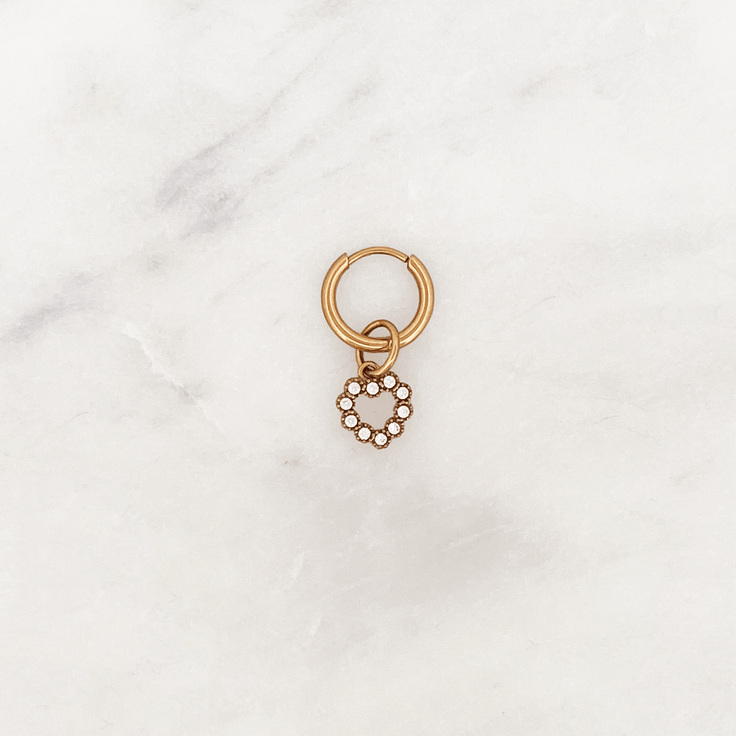 Tiny Huggie Small Bright Heart - ByNouck Jewelry