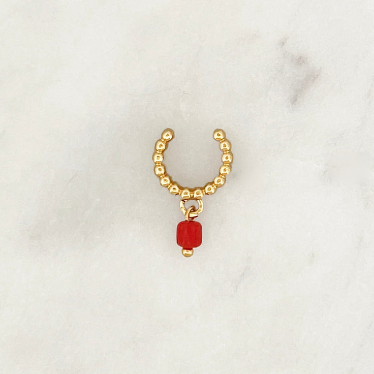 Ear Cuff Red Cube