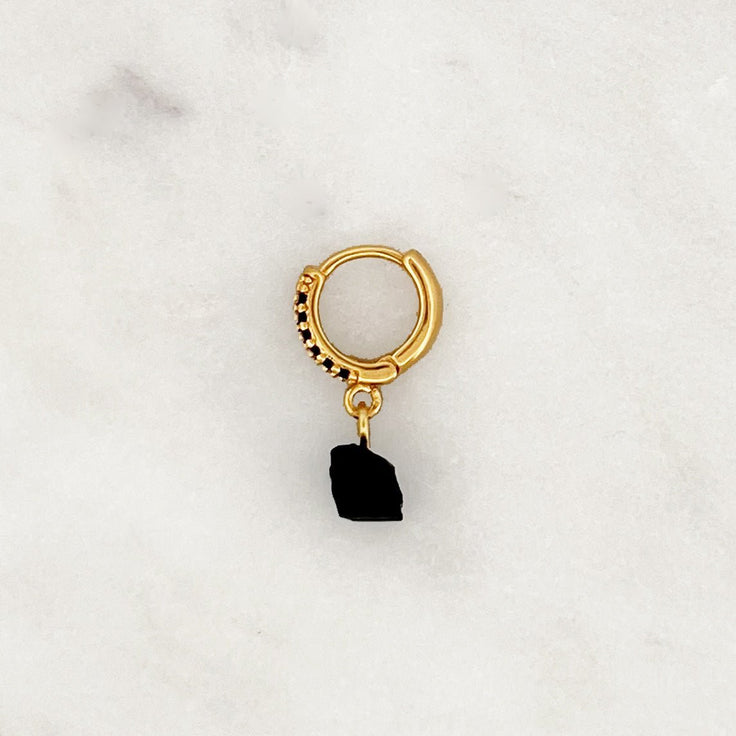 Black Hoop Onyx Stone - ByNouck Jewelry