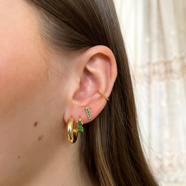 Earstud Green Staple - ByNouck Jewelry