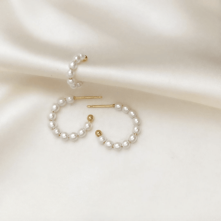 Pearl Hoop Set - ByNouck Jewelry