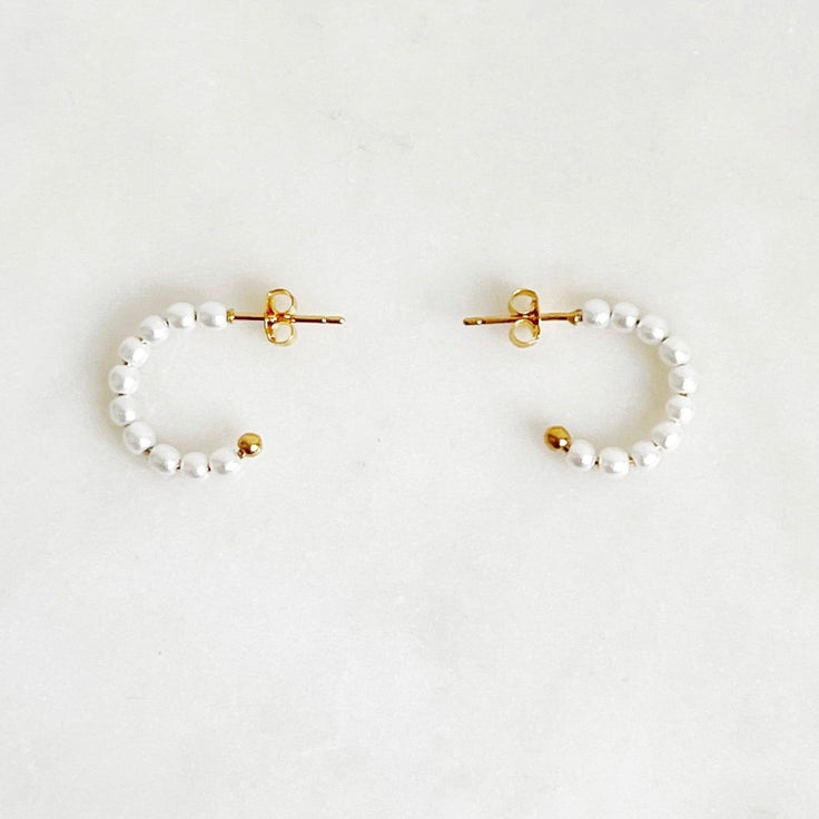 Pearl Hoop Set - ByNouck Jewelry